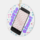 Selfie Tijd! Smartphone Vorm Fotolijst Keramisch Ornament (Links)