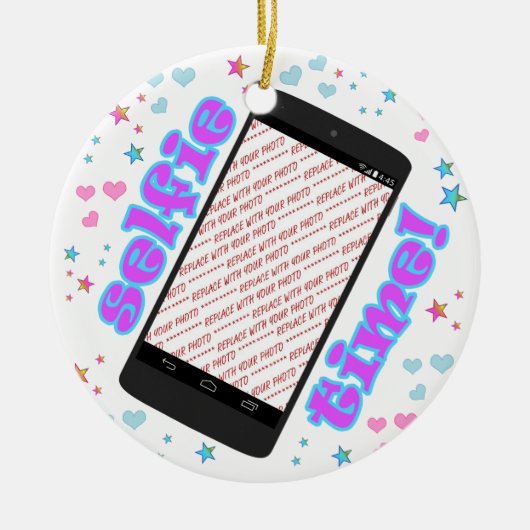 Selfie Time! Smart Phone Shape Photo Frame Keramisch Ornament (Voorkant)