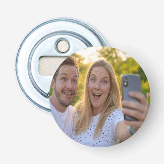 Selfie toevoegen Aanpassen Button Flesopener (Voorkant)