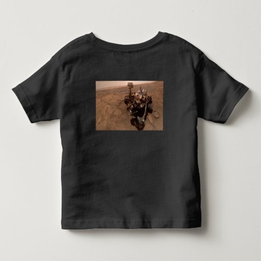Selfie van Mars Curiosity Rode Mars Landschap Kinder Shirts (Achterkant)