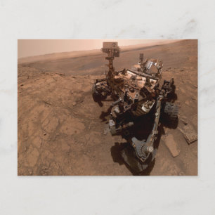 Selfie van Mars Curiosity Rode Martiaanse Landscha Briefkaart