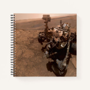 Selfie van Mars Curiosity Rode Martiaanse Landscha Notitieboek