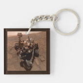 Selfie van Mars Curiosity Rode Martiaanse Landscha Sleutelhanger (Achterkant)