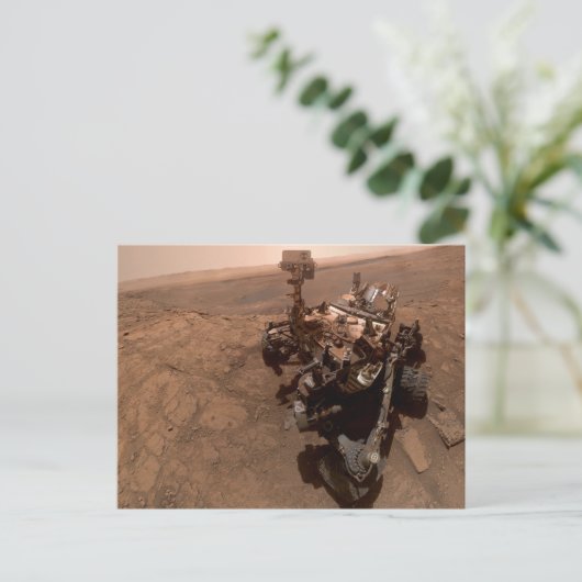 Selfie van Mars Curiosity Rood Marslandschap Briefkaart (Staand voorkant)