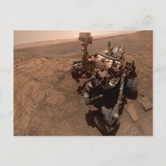 Selfie van Mars Curiosity Rood Marslandschap Briefkaart (Voorkant)