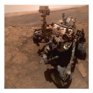 Selfie van Mars Curiosity Rood Marslandschap Foto Afdruk