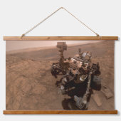 Selfie van Mars Curiosity Rood Marslandschap Hangend Wandkleed (Voorkant)