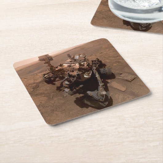 Selfie van Mars Curiosity Rood Marslandschap Kartonnen Onderzetters (Schuin)