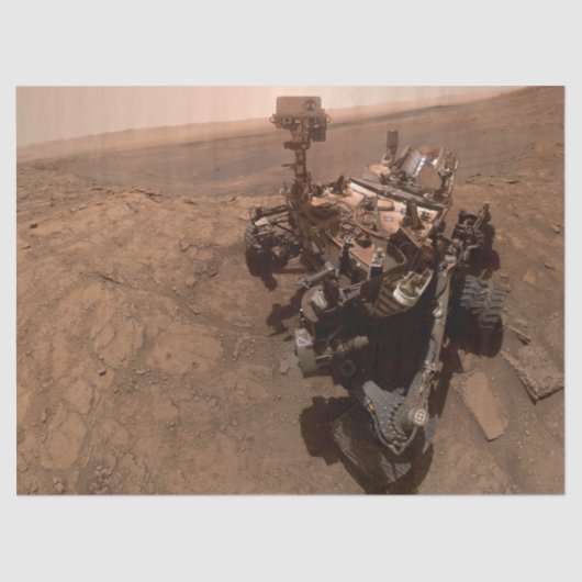 Selfie van Mars Curiosity Rood Marslandschap Tissuepapier (Voorkant)