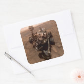 Selfie van Mars Curiosity Rood Marslandschap Vierkante Sticker (Envelop)
