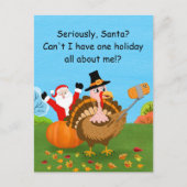 Selfie van Turkije gebombardeerd door Santa Thanks Briefkaart (Voorkant)