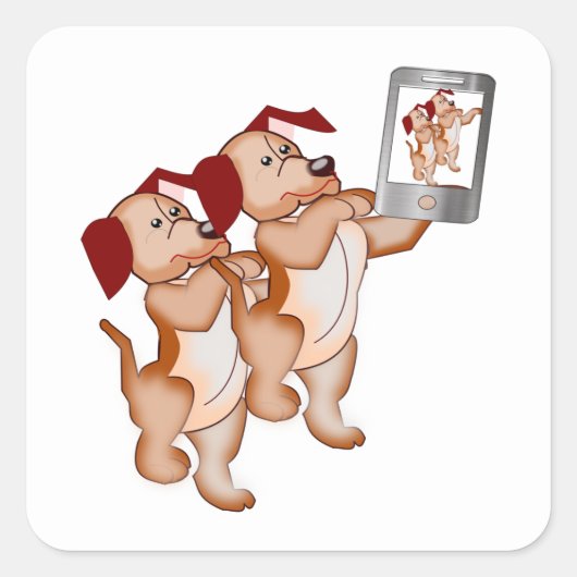 Selfie-vrienden Sticker (Voorkant)