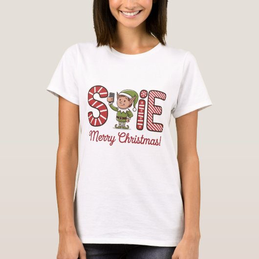 sELFie Vrolijk kerstfeest T-shirt (Voorkant)