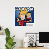 Selfie Zone-Poster (aanpasbaar) Poster (Thuiskantoor)