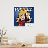 Selfie Zone-Poster (aanpasbaar) Poster (Keuken)