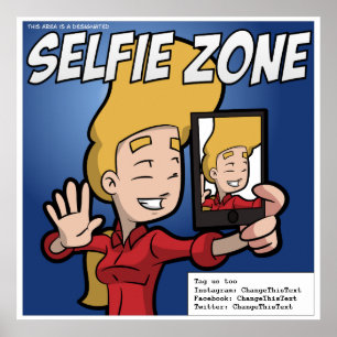 Selfie Zone-Poster (aanpasbaar) Poster