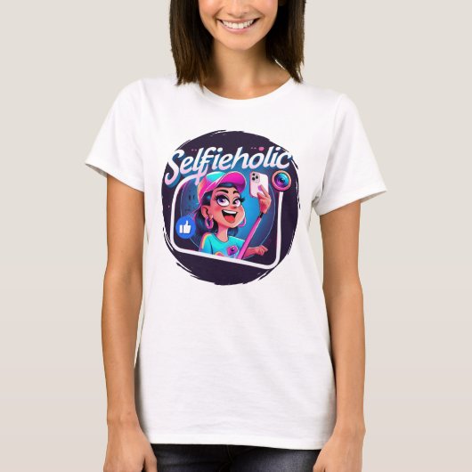 Selfieholic – Leuk & Trendy Selfie Lover Design T-shirt (Voorkant)