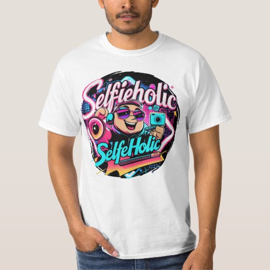 Selfieholic – Leuk & Trendy Selfie Lover Design T-shirt (Voorkant)