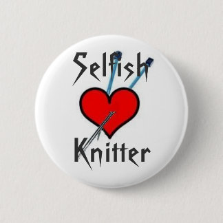 Selfish Knitter, SelfishKnitter - Gepersonaliseerd Ronde Button 5,7 Cm
