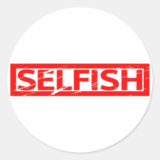 Selfish Stamp Ronde Sticker (Voorkant)