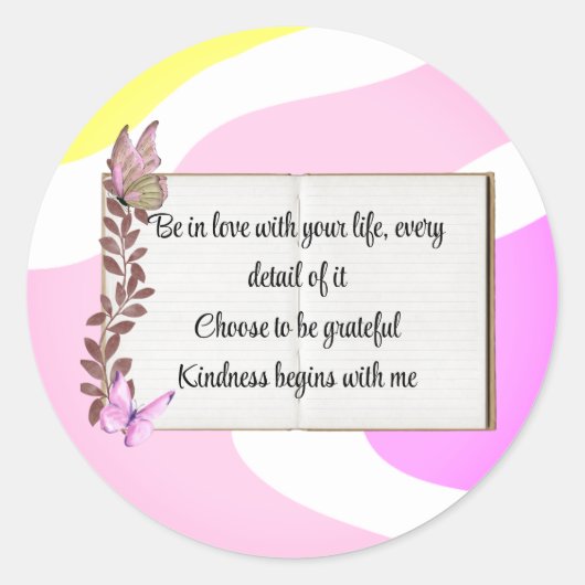 Selflove inspirational phrase ronde sticker (Voorkant)