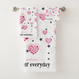 Selflove inspirational quote sweet heart and start bad handdoek