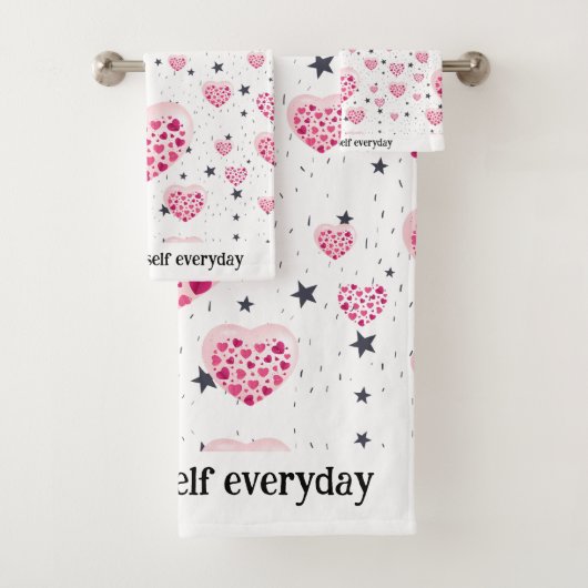 Selflove inspirational quote sweet heart and start bad handdoek (Insitu)