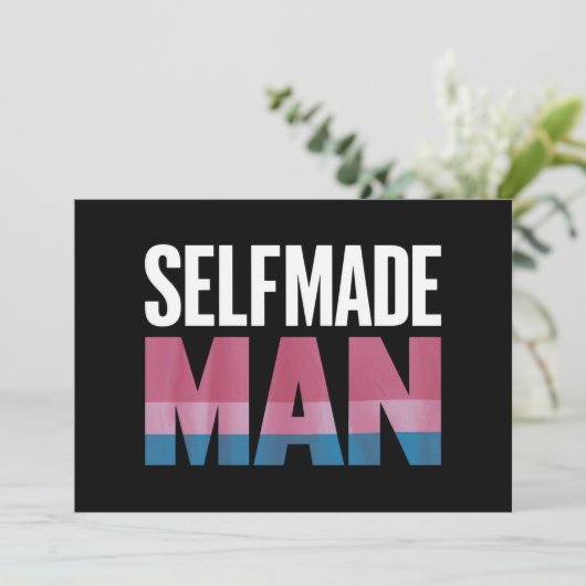 Selfmade Man Transgender Trans Pride Flag Transsex Kaart (Staand voorkant)