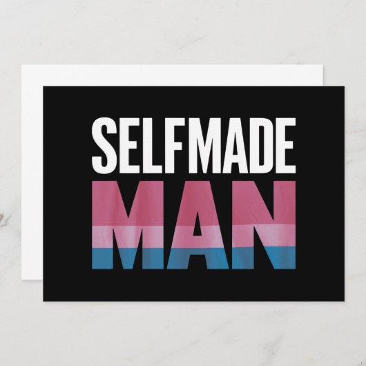Selfmade Man Transgender Trans Pride Flag Transsex Kaart (Voorkant / Achterkant)