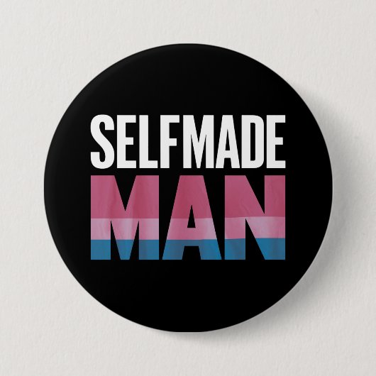 Selfmade Man Transgender Trans Pride Flag Transsex Ronde Button 7,6 Cm (Voorkant)
