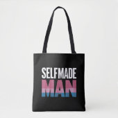 Selfmade Man Transgender Trans Pride Flag Transsex Tote Bag (Voorkant)