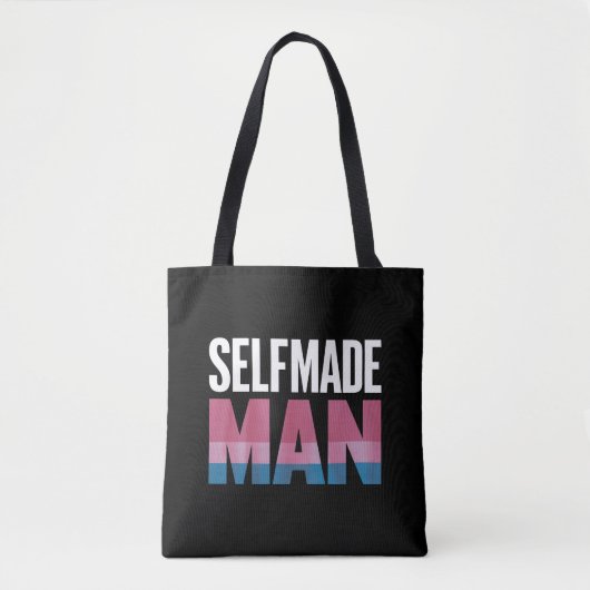 Selfmade Man Transgender Trans Pride Flag Transsex Tote Bag (Voorkant)