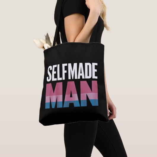 Selfmade Man Transgender Trans Pride Flag Transsex Tote Bag (Dichtbij)