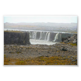 Selfoss, Waterfall, Jökulsárgljúfur Park, IJsland Foto Afdruk