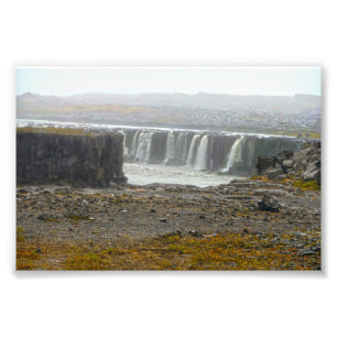 Selfoss, Waterfall, Jökulsárgljúfur Park, IJsland Foto Afdruk