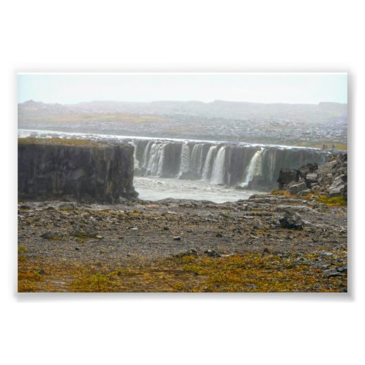 Selfoss, Waterfall, Jökulsárgljúfur Park, IJsland Foto Afdruk (Voorkant)