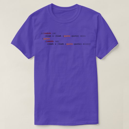 SelfReproduction Lisp Program Quine T-shirt (Design voorkant)