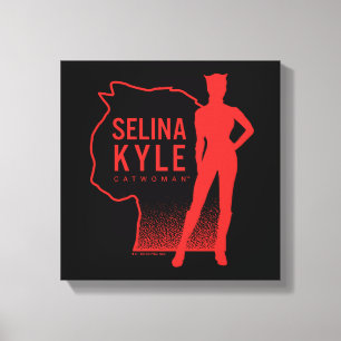 Selina Kyle Catoman Outline Logo Canvas Afdruk