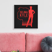 Selina Kyle Catoman Outline Logo Canvas Afdruk (Insitu (Woonkamer))