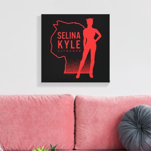 Selina Kyle Catoman Outline Logo Canvas Afdruk (Insitu (Woonkamer))