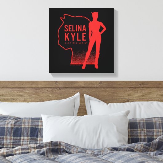 Selina Kyle Catoman Outline Logo Canvas Afdruk (Insitu (Slaapkamer))