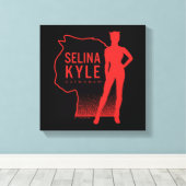 Selina Kyle Catoman Outline Logo Canvas Afdruk (Insitu (Houten vloer))