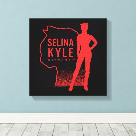 Selina Kyle Catoman Outline Logo Canvas Afdruk (Insitu (Houten vloer))
