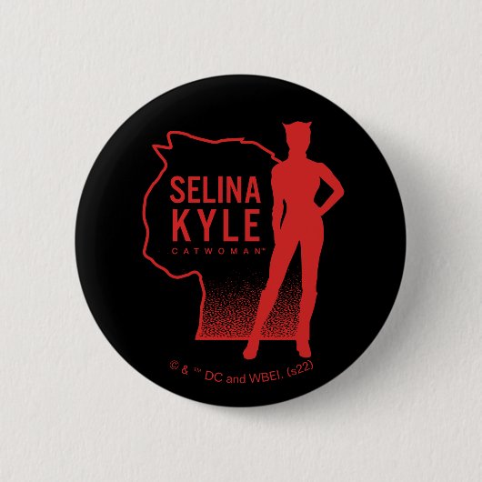 Selina Kyle Catoman Outline Logo Ronde Button 5,7 Cm (Voorkant)