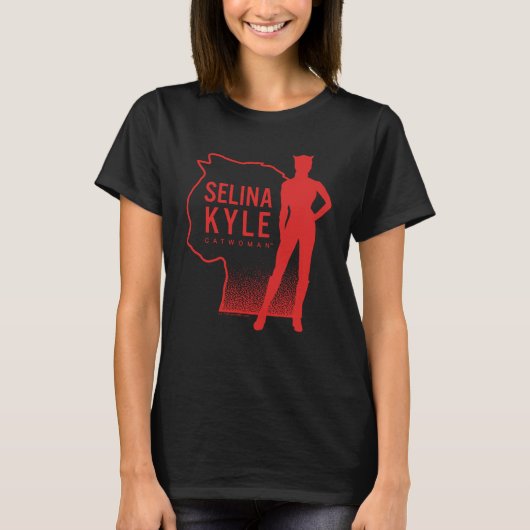 Selina Kyle Catoman Outline Logo T-shirt (Voorkant)