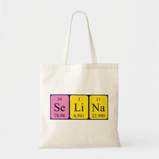 Selina Periodieke Naam canvas tas (Voorkant)