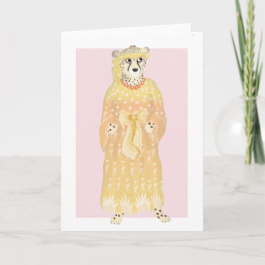 Seline elegant cheetah-kaart feestdagen kaart (Voorkant)