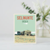 Selinunte, griekse ruïnes illustratie Sicilië Ital Briefkaart (Staand voorkant)