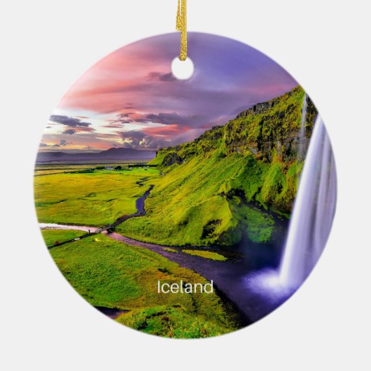 Seljalandfoss, IJsland Keramisch Ornament (Achterkant)