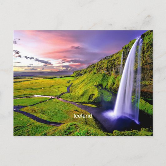 Seljalandfoss, IJslands Briefkaart (Voorkant)